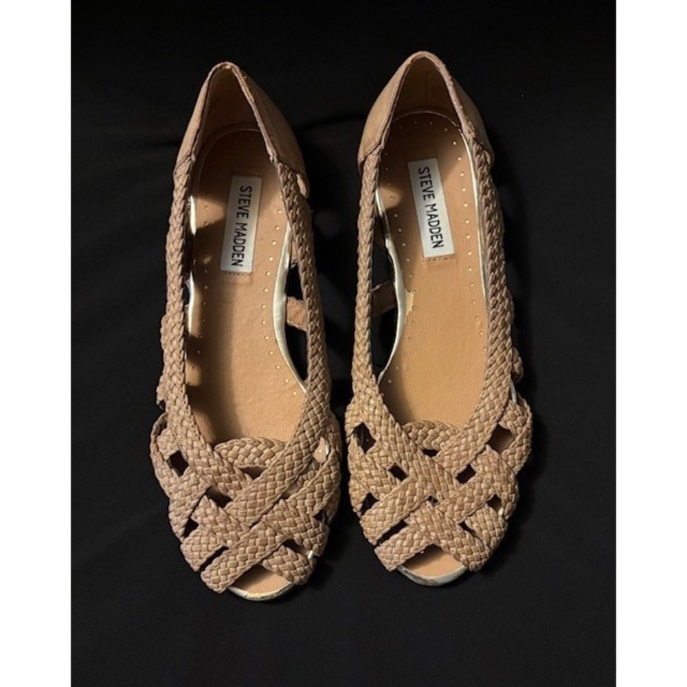 Steve Madden braided flats in tan, women's size 8M